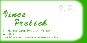 vince prelich business card